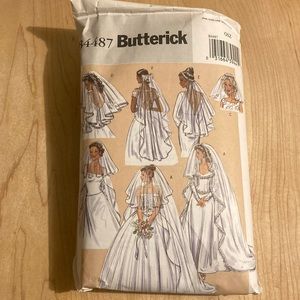 Veil patterns, Butterick B4487. 7 designs Short to train lengths.